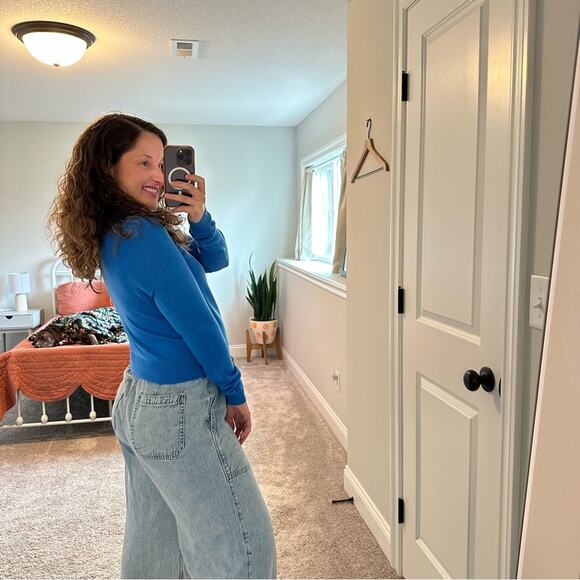 NWT Vanessa Bruno Blue Merino Wool Crewneck Sweater Small - Picture 3 of 15